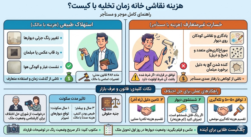 آیا هزینه نقاشی خانه زمان تخلیه با مستأجر است؟